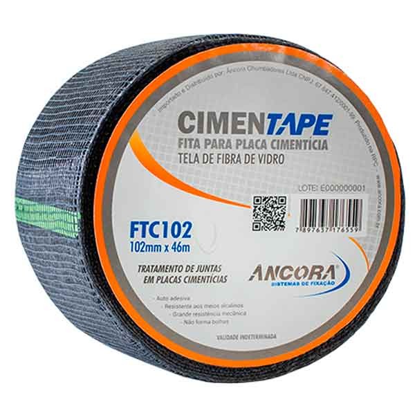 FITA TELADA PARA PLACA CIMENTICIA CIMENTAPE ANCORA FTC102 102mm - 46m
