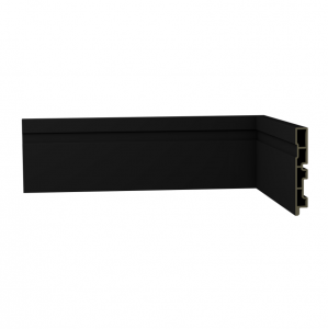 RODAPE FRISADO ECOVALE R3 PRETO 10,5x1,5cm - 2.4m